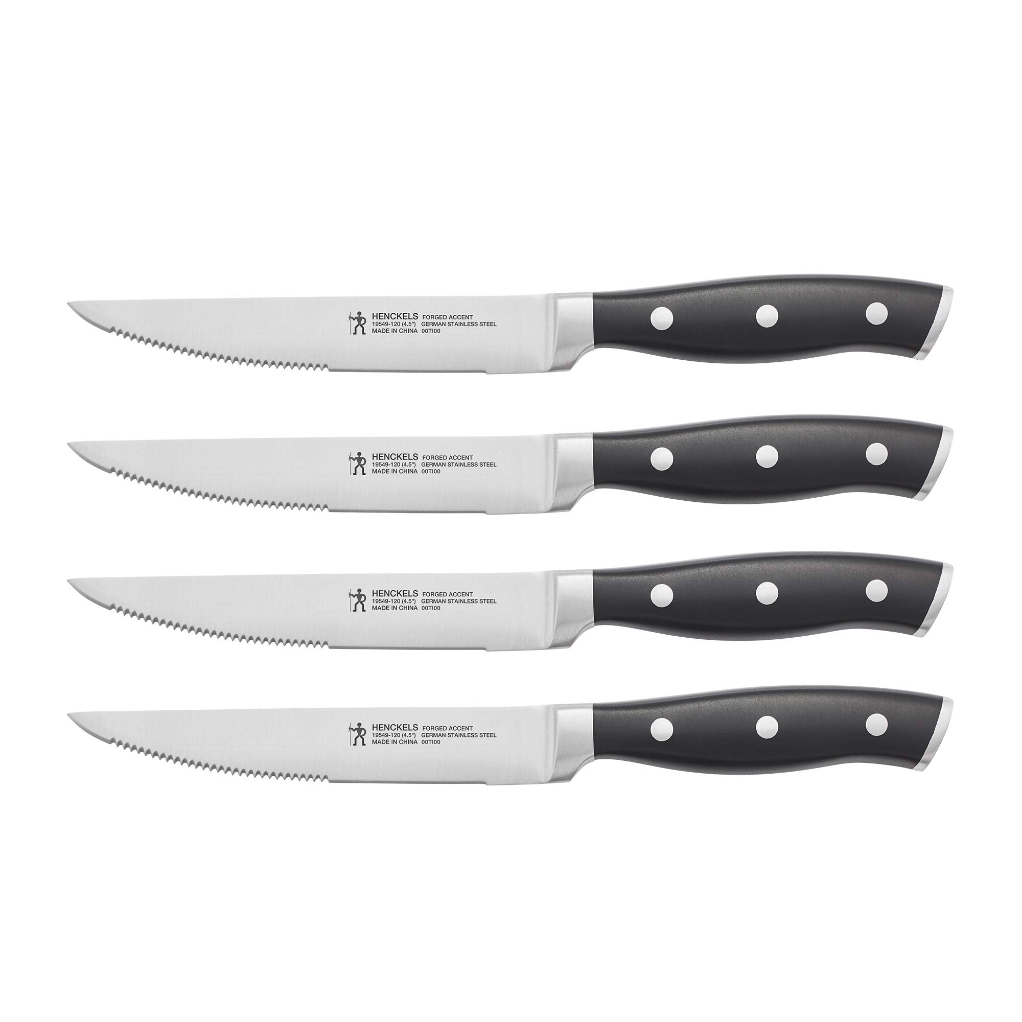 HENCKELS Forged Accent front packaging showcasing four knives and value
