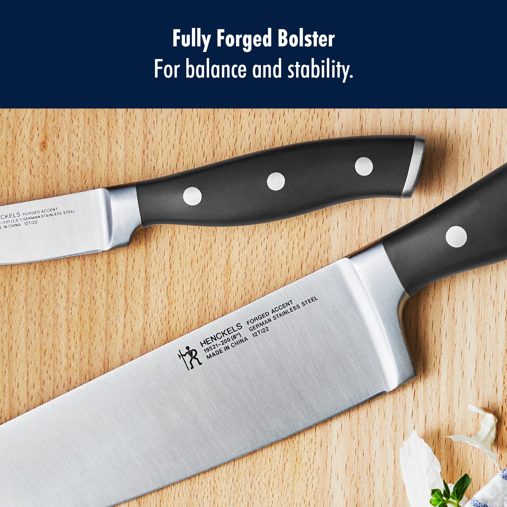 HENCKELS in-use chopping vegetables demonstrating efficient, comfortable cutting