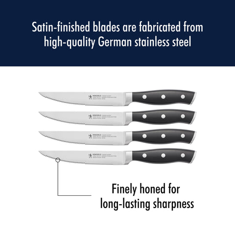 HENCKELS steak knife slicing cooked steak with effortless control