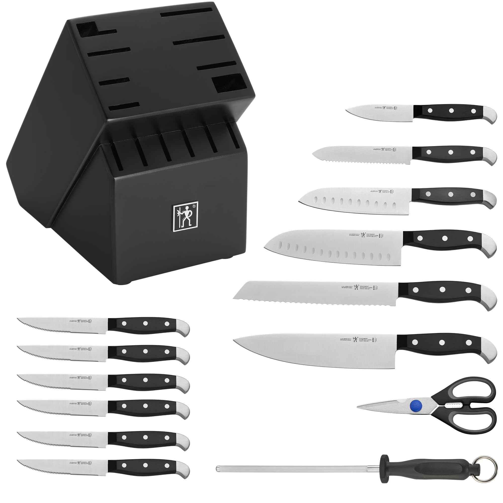HENCKELS santoku blade granton scallops preventing food from sticking for cleaner cuts