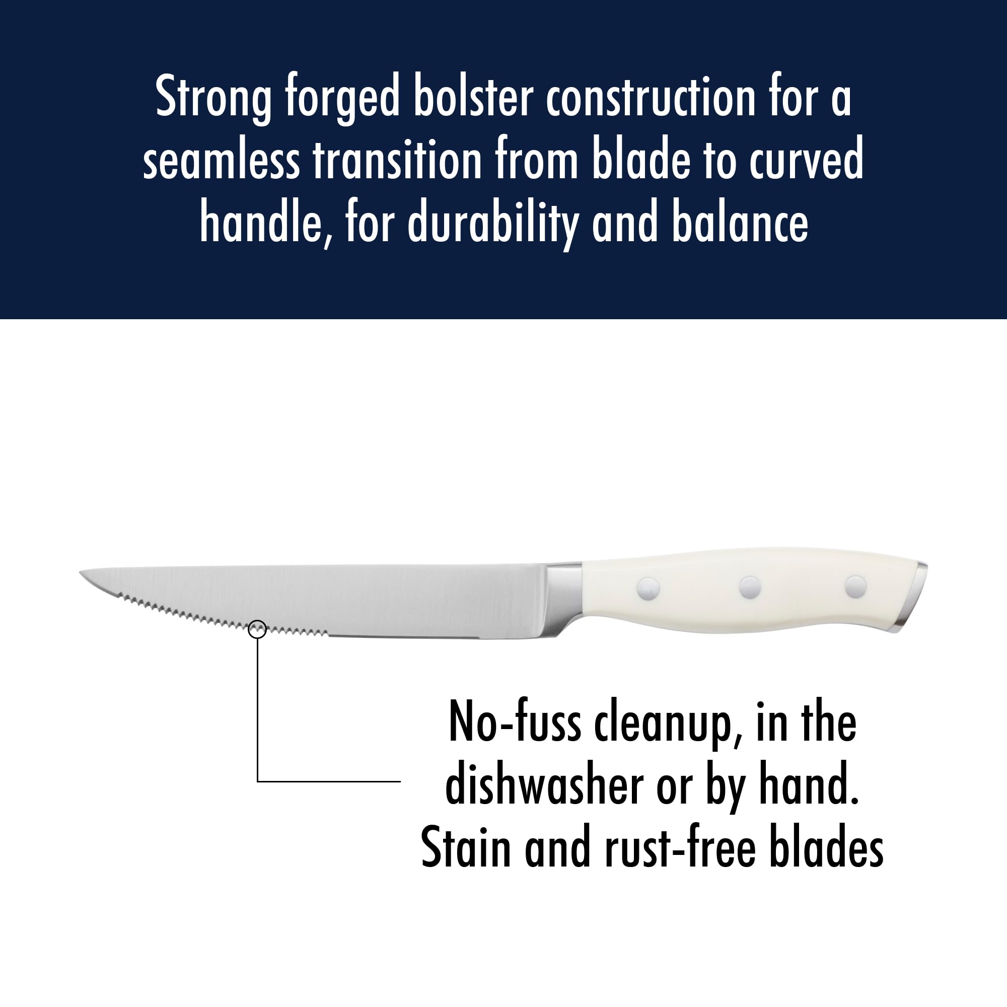 HENCKELS knife held in hand for size comparison, ergonomic fit and control benefit