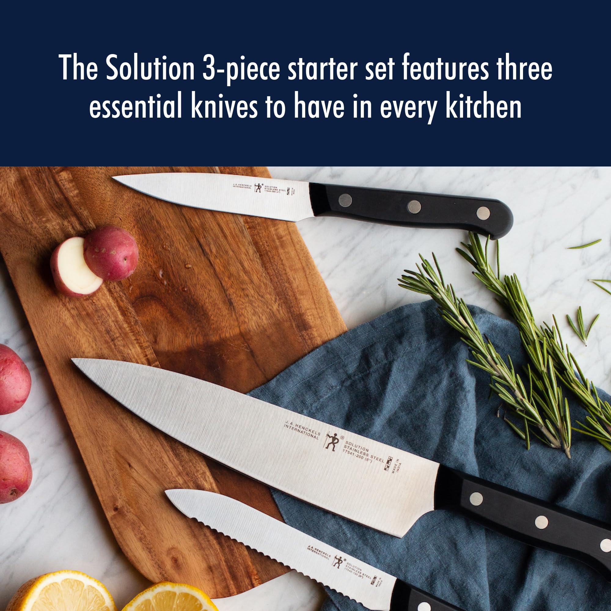 HENCKELS detailed view of 4-inch paring knife for delicate tasks