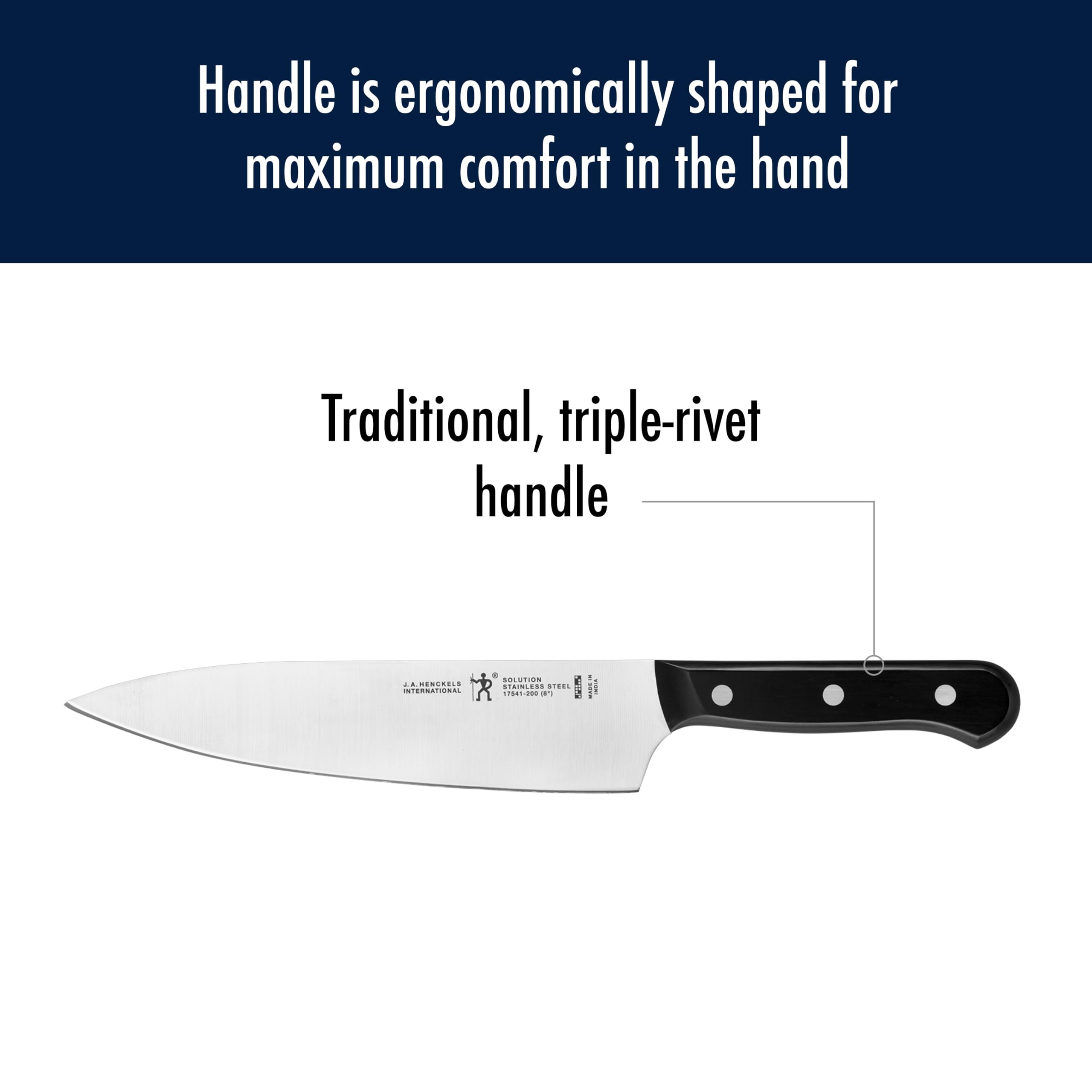HENCKELS ergonomic handle grip demonstrating comfort and balance