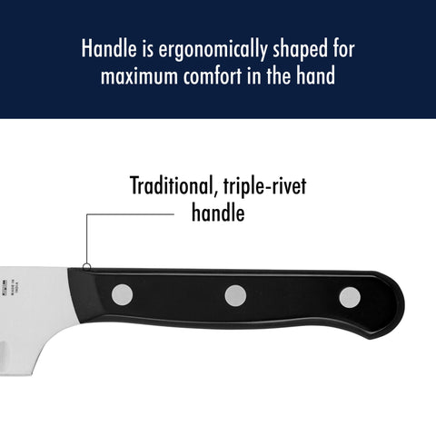 HENCKELS santoku slicing vegetables to show clean cuts and efficient prep