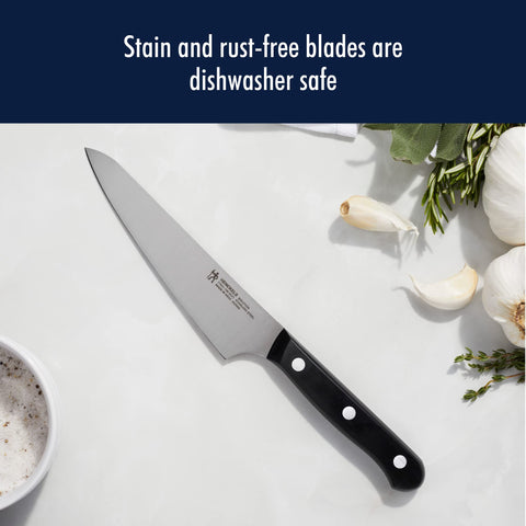 HENCKELS solution kitchen shears and accessories next to block for versatile prep use