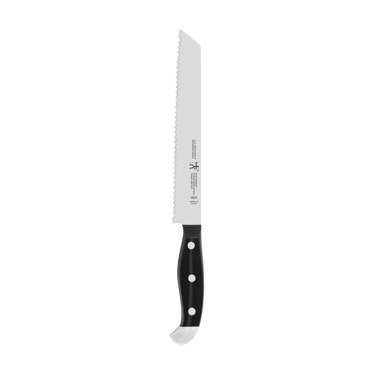 HENCKELS Statement bread knife front view showing full blade and handle, durable slicing