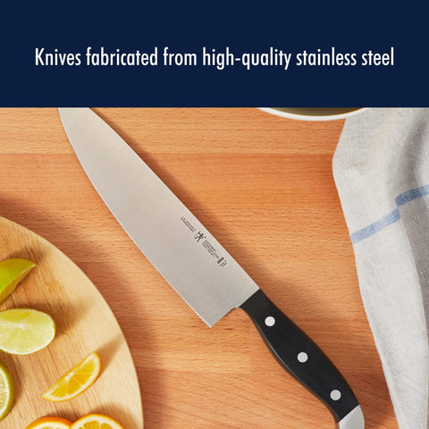 HENCKELS bread knife slicing crusty loaf cleanly for effortless cutting