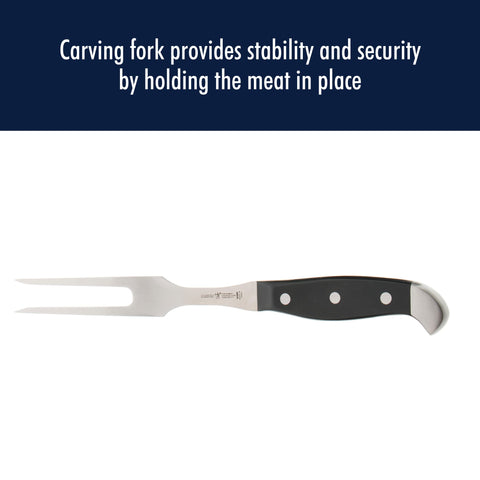 HENCKELS carving in use slicing roast to show clean, even portioning advantage