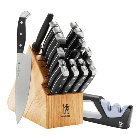 HENCKELS front view of 20-piece knife block showing organized storage and quick access