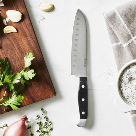 HENCKELS santoku knife granton scallops reducing sticking while slicing