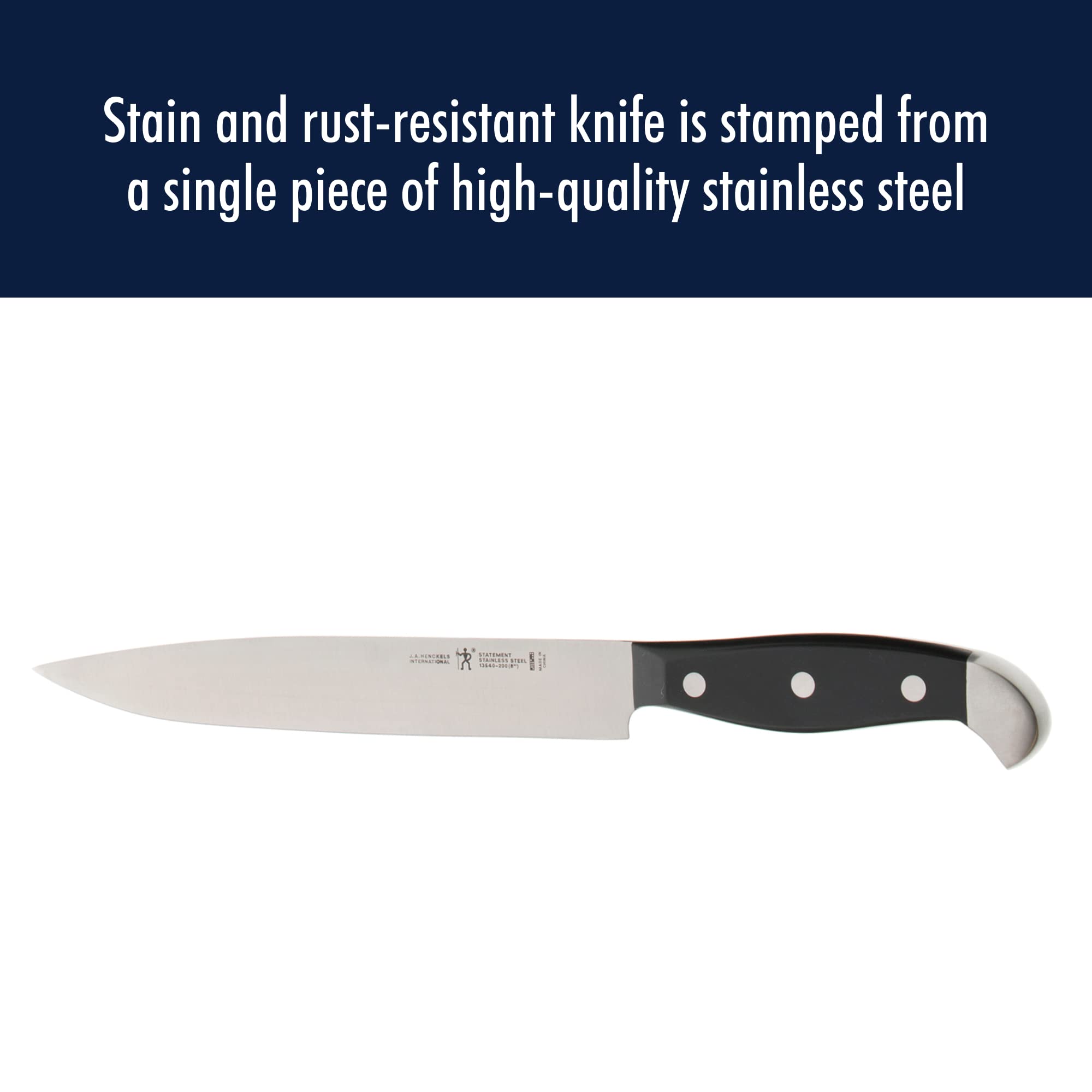 HENCKELS satin finish reflection demonstrating stain resistance and low-maintenance finish
