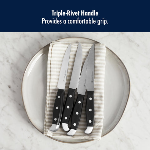Henckels steak knives set arranged offering consistent table-cutting performance