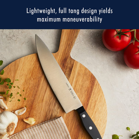 HENCKELS steak knives fanned out for sharp table service and elegant presentation