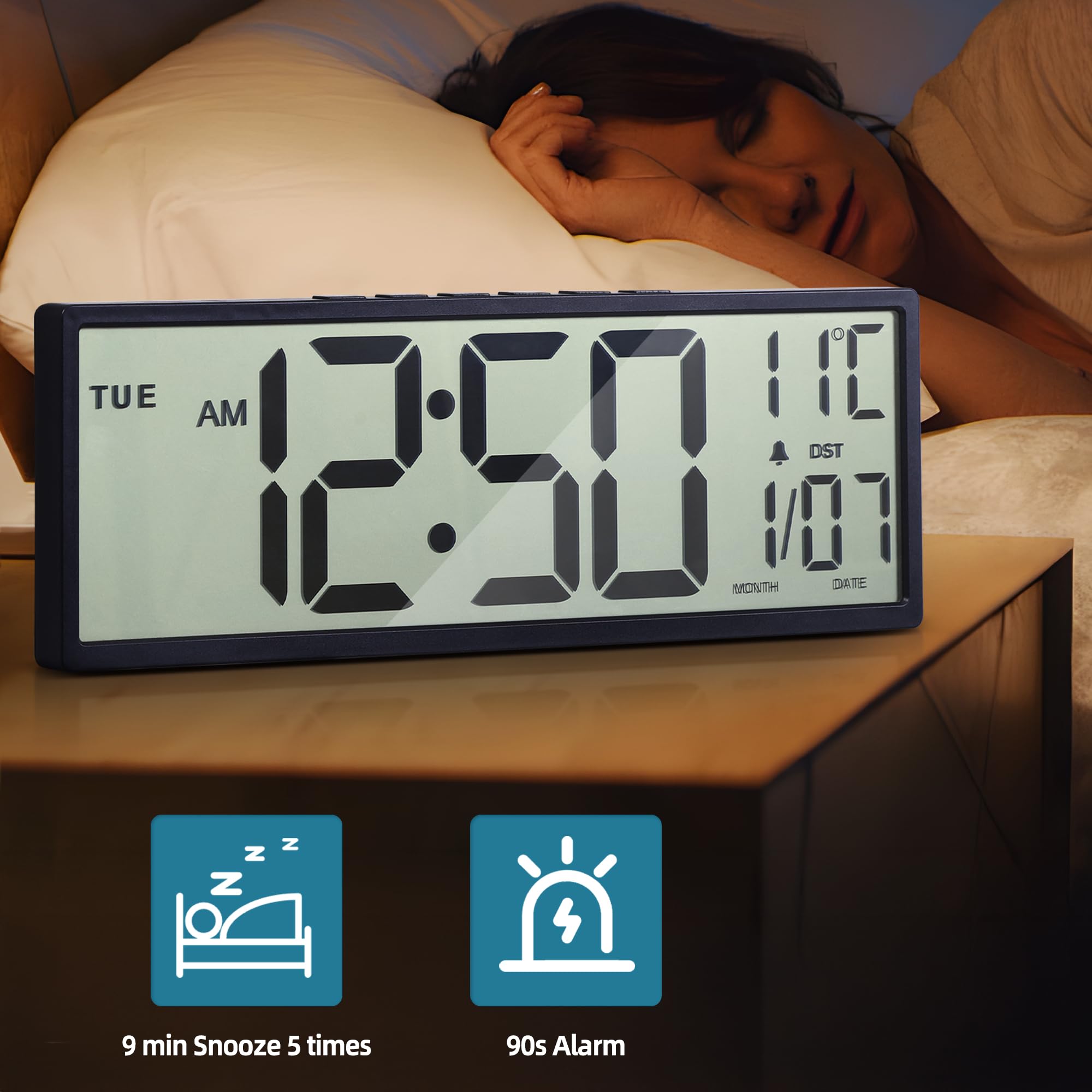 Henescribe mounted in living room making time easy to check