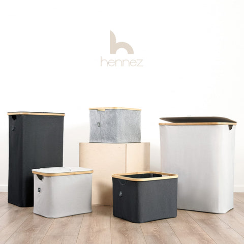 HENNEZ basket filled with towels showing transport-ready capacity