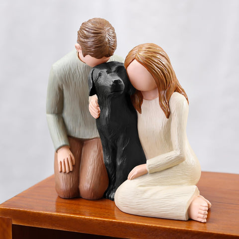 Hensonever side profile of dog and couple capturing affectionate pose and memory