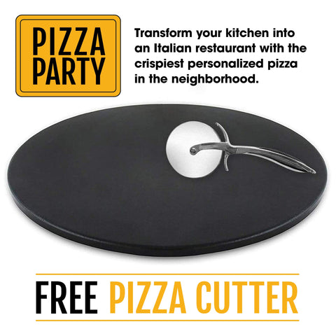 Heritage round pizza stone top view highlighting even cooking surface benefit