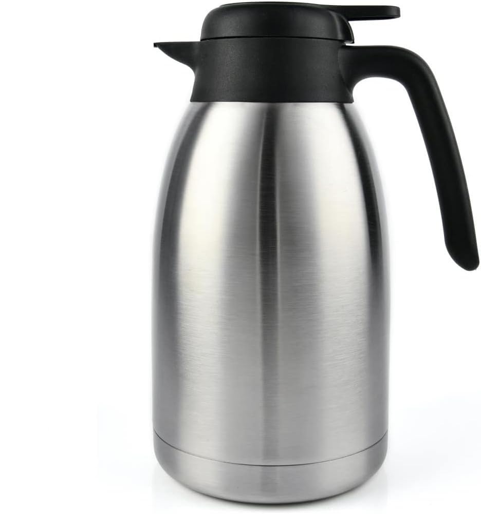 Heritage66 front view carafe showcasing sleek stainless-steel finish and capacity benefit