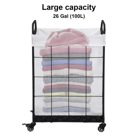 Hermina filled with towels to show 100L capacity advantage