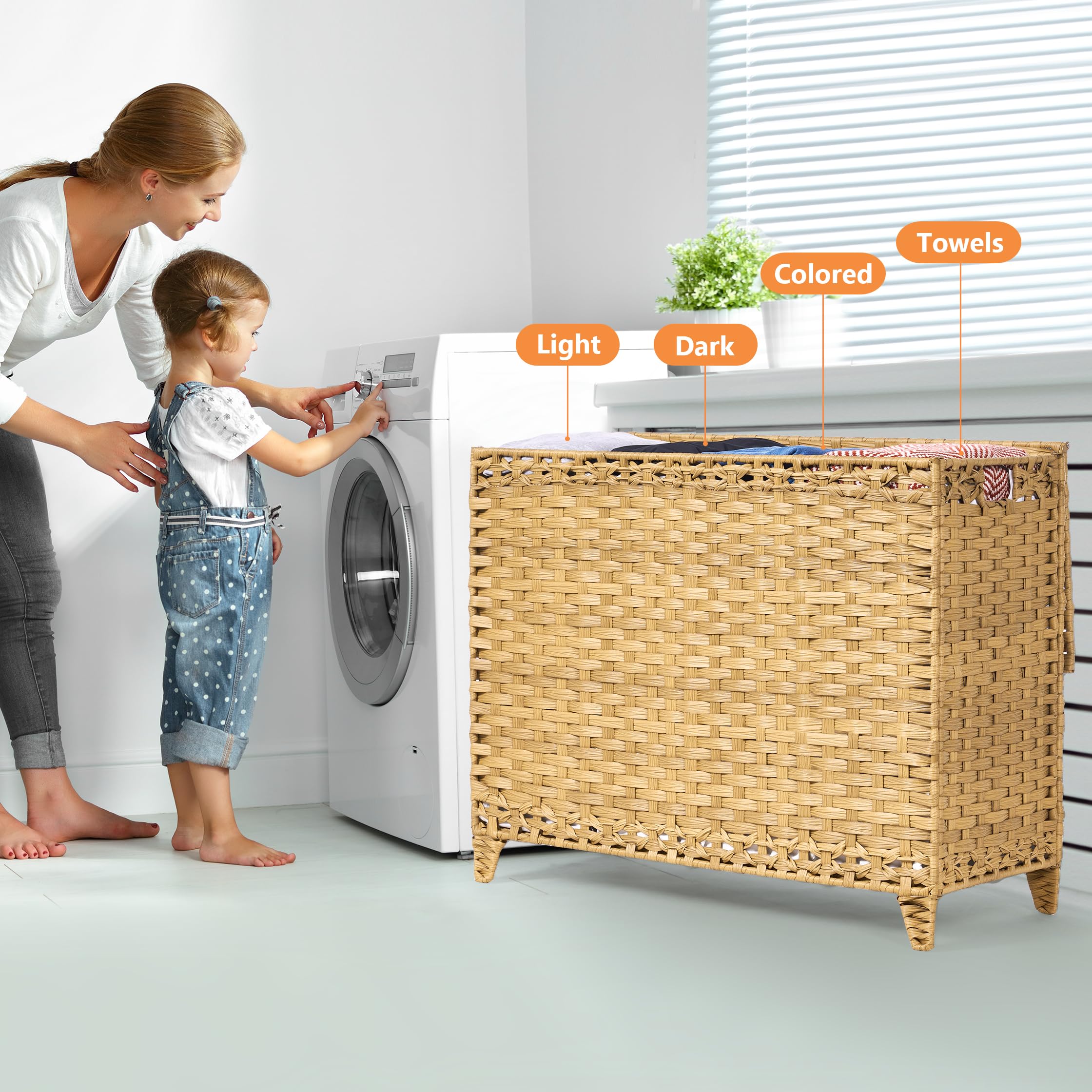 Hermina rattan lid close-up highlighting dust protection and stylish concealment