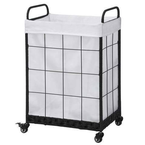 Hermina front view showing full-size hamper and organized storage benefit