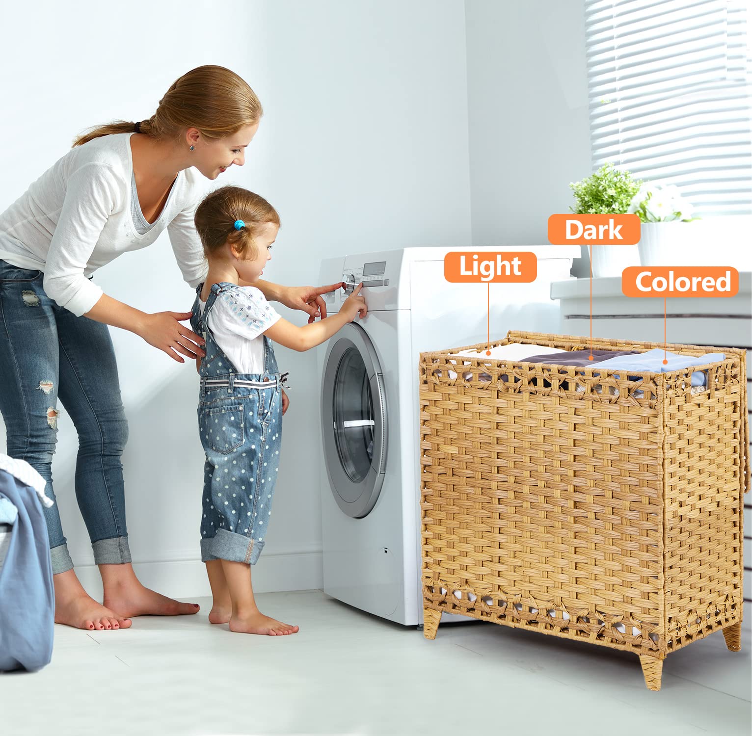 Hermina three removable liners displayed for easy sorting and transport benefit