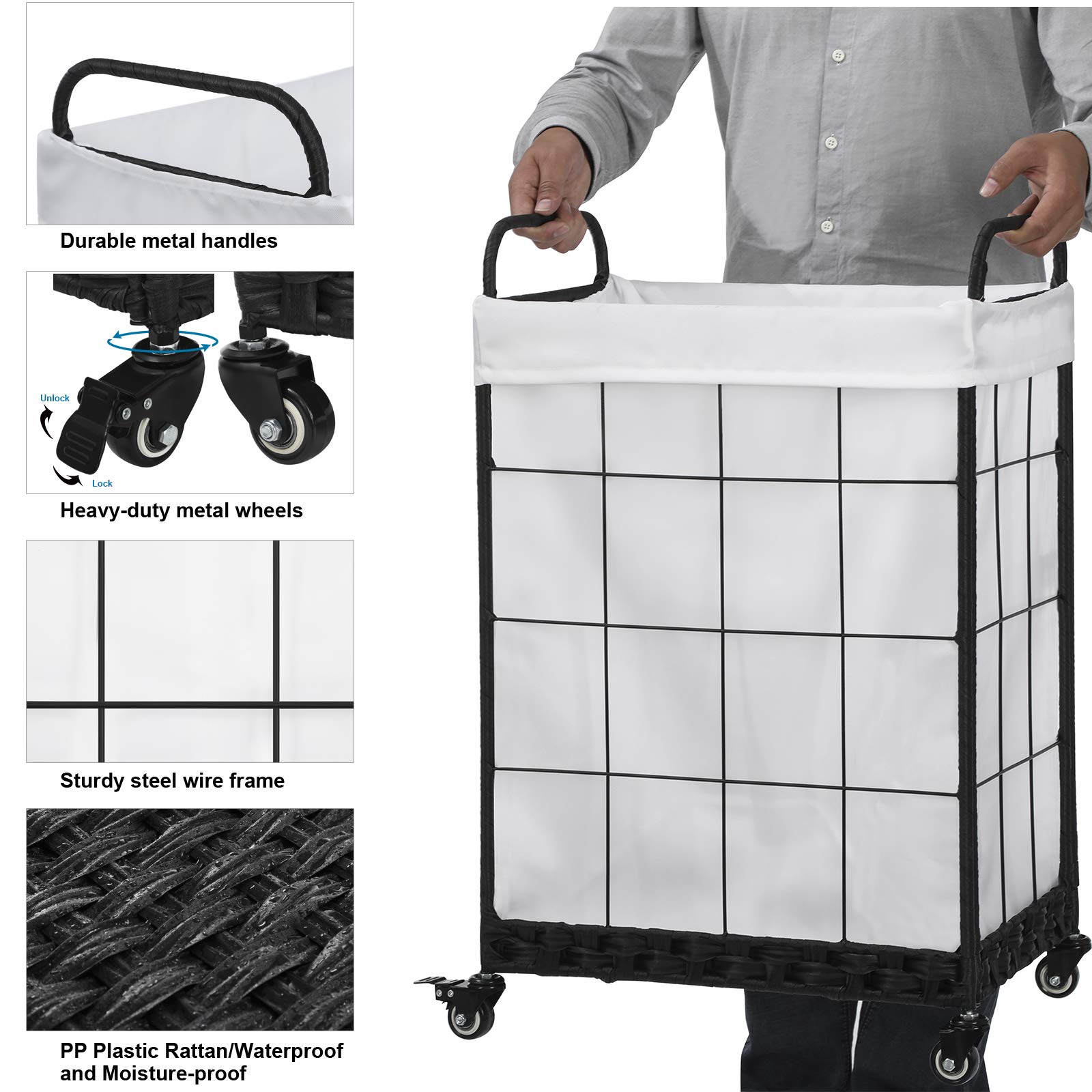 Hermina in laundry room lifestyle scene for neat sorting convenience
