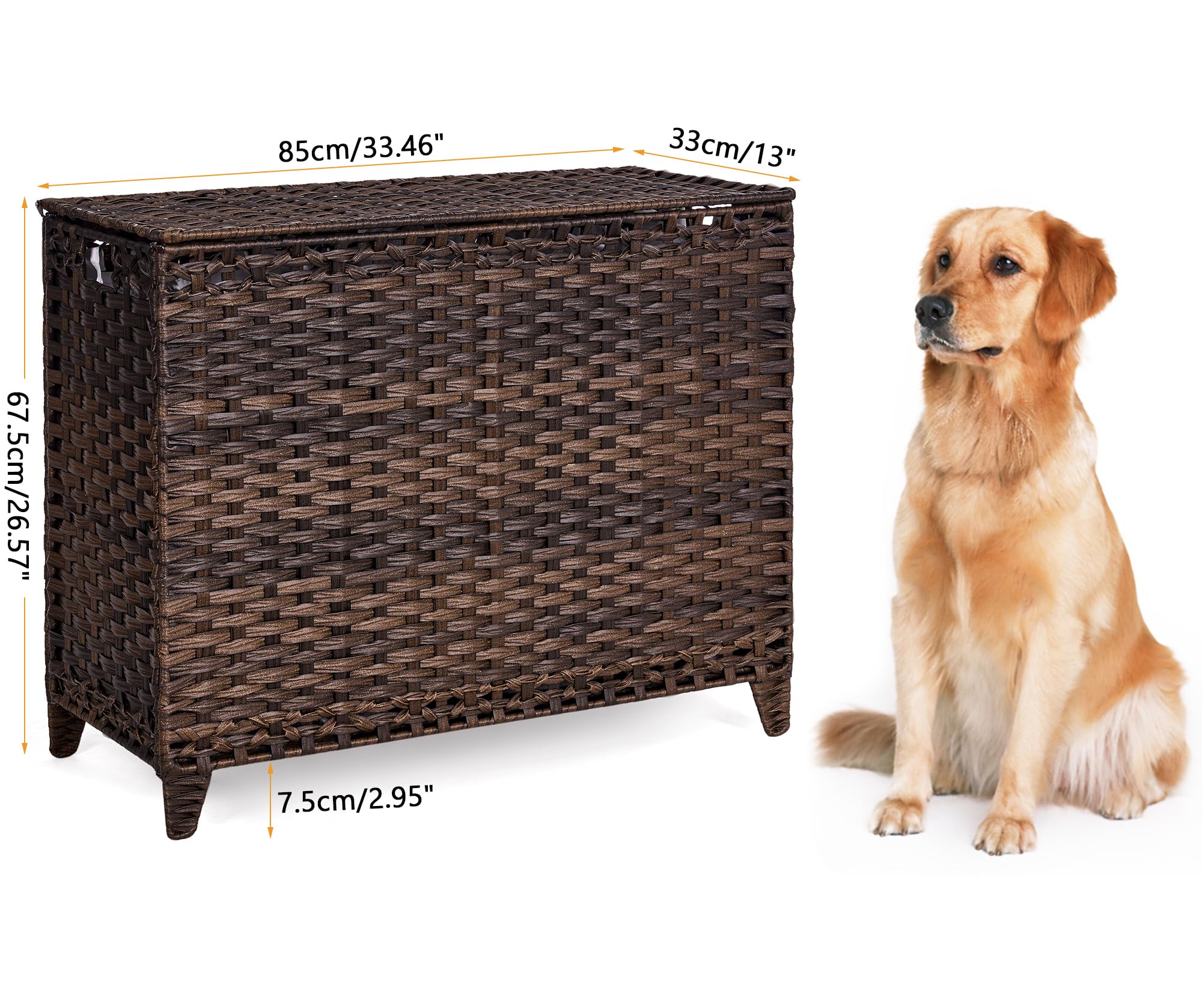 Hermina styled in laundry room demonstrating decorative storage benefit
