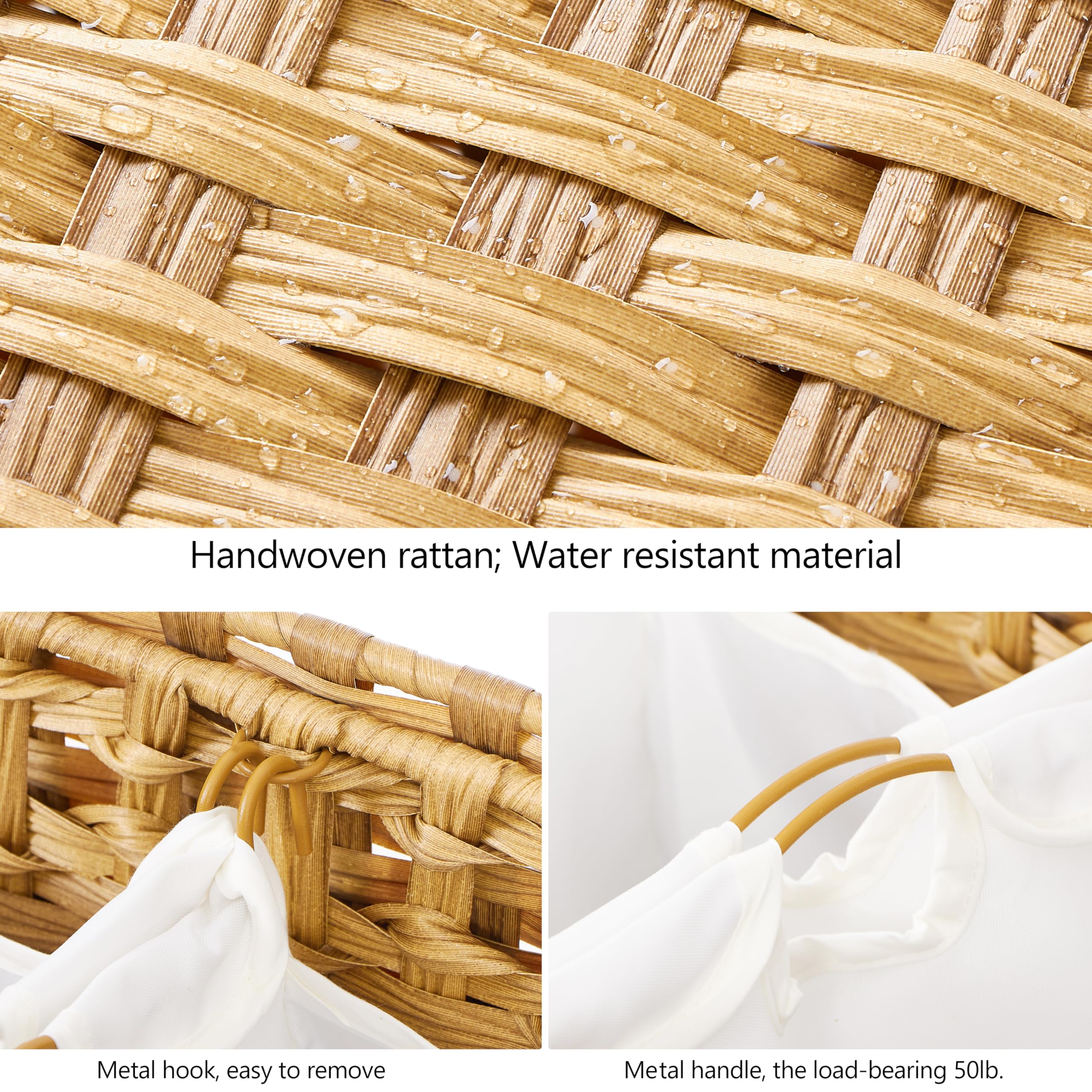 Hermina next to folded towels showing scale and large 176L storage benefit
