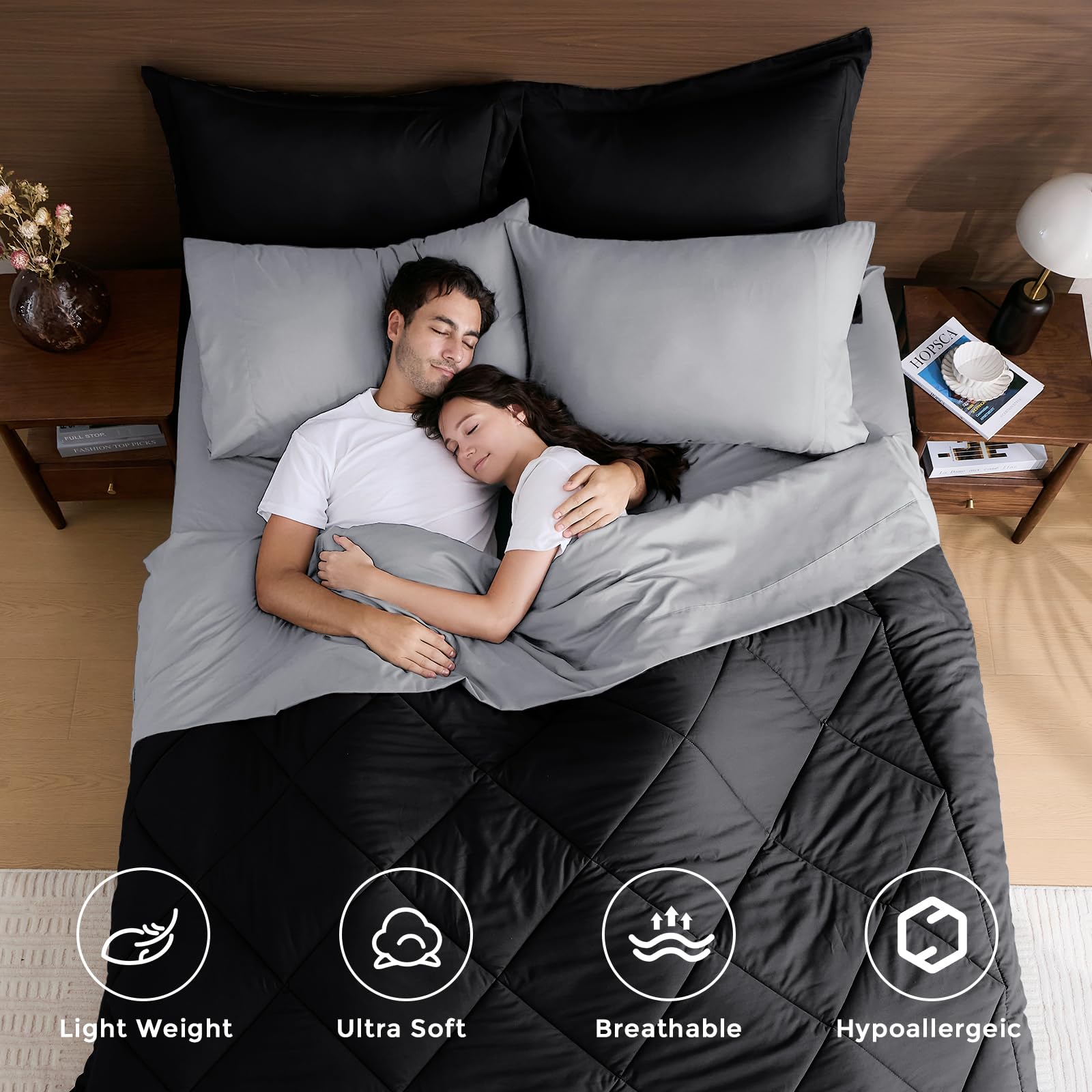HEVUMYI close-up brushed microfiber texture highlighting soft, cloud-like comfort