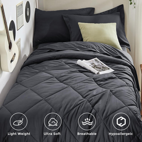HEVUMYI comforter baffle-box stitching close-up preserving fill and loft