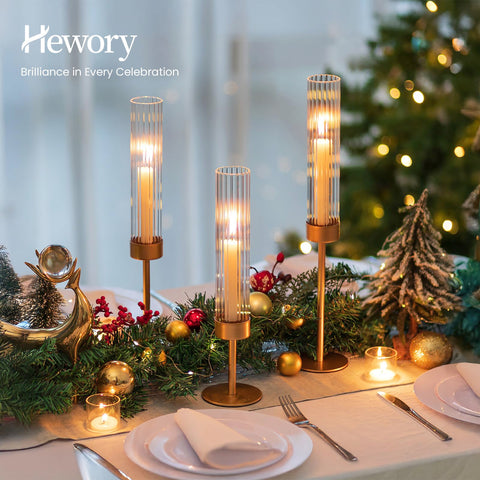 Hewory close-up of ribbed glass texture enhancing candlelight diffusion and glow