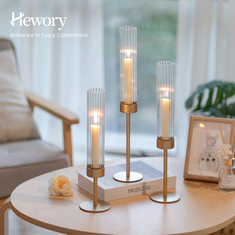 Hewory set used as a dining table centerpiece adding warm layered ambience