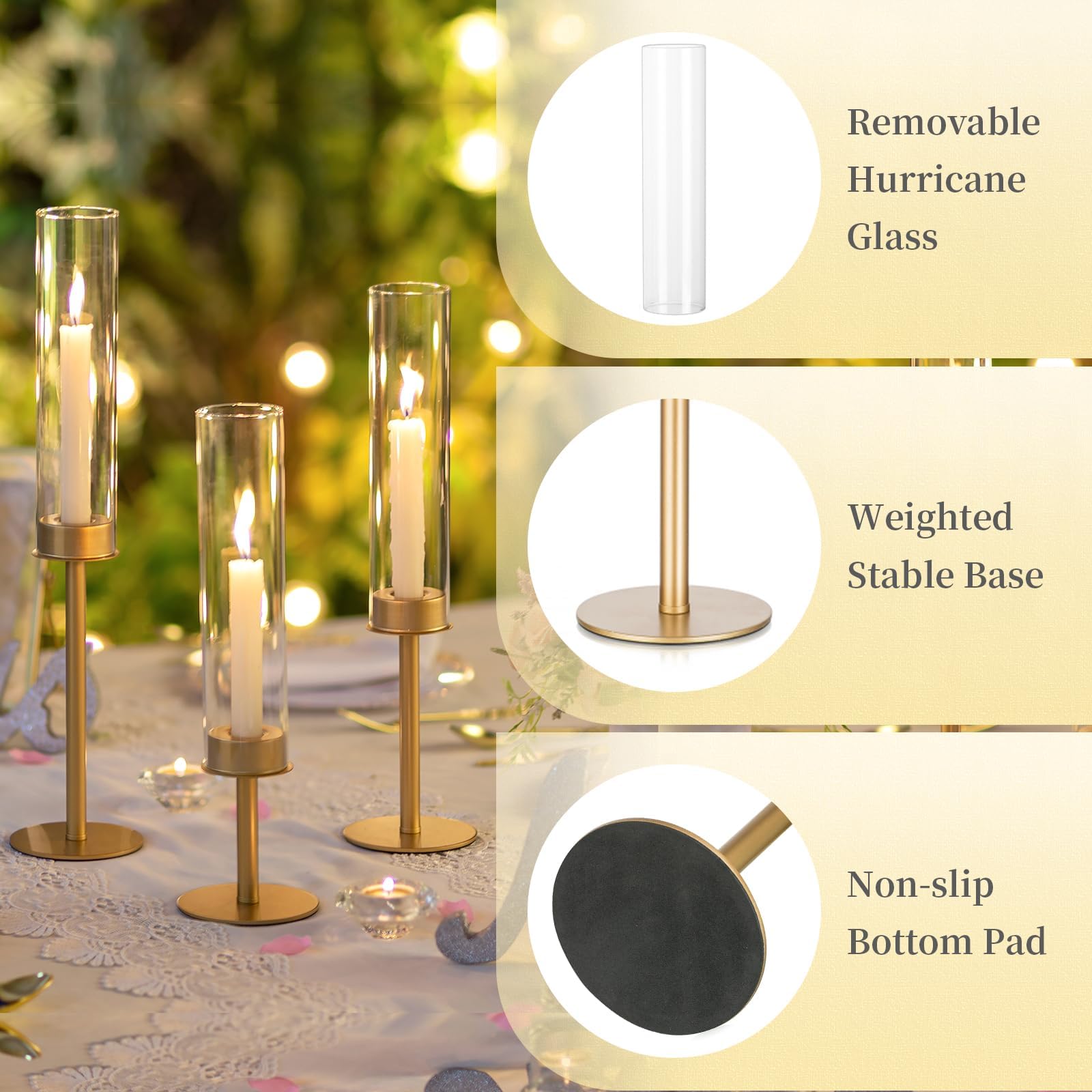 Hewory table centerpiece with greenery showing easy event-ready styling benefit