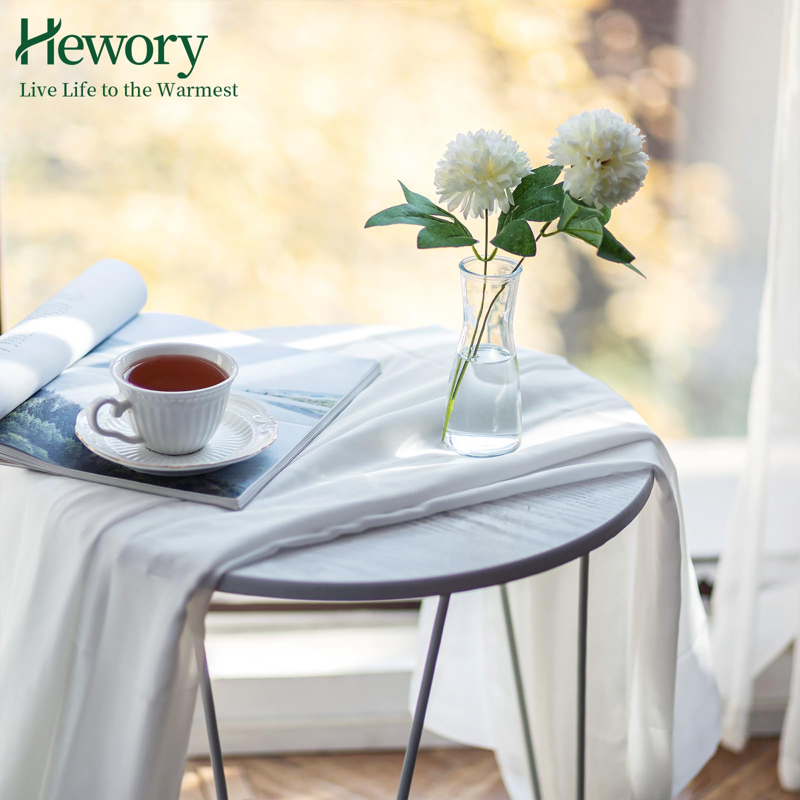 Hewory vase next to ruler showing compact size and easy placement