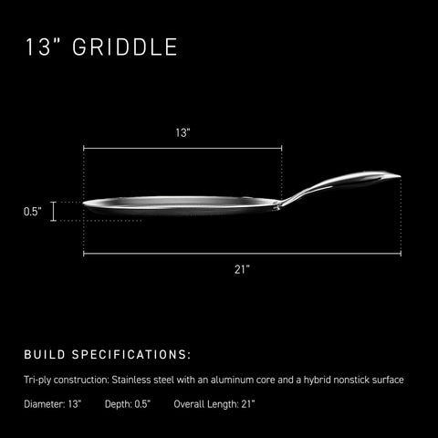 HexClad side profile demonstrating the 13" diameter and 0.7" height