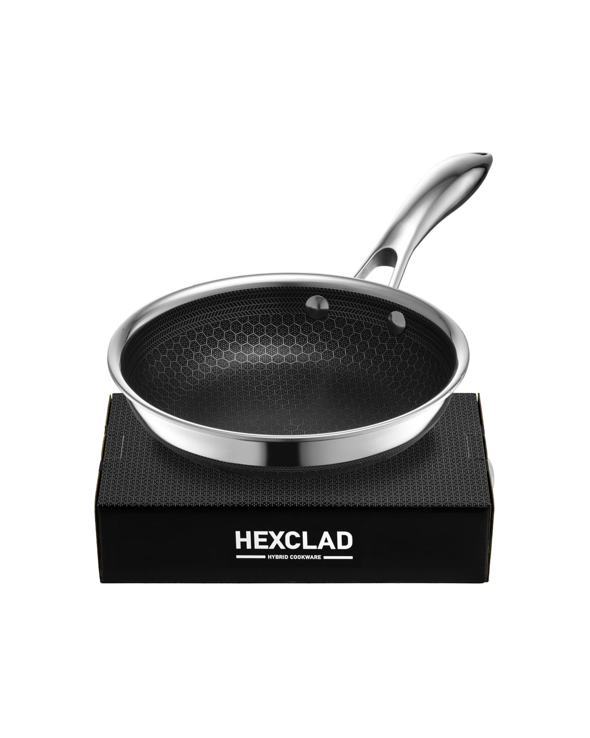 HexClad 7-inch pan front view showing compact profile and durable finish for precise cooking