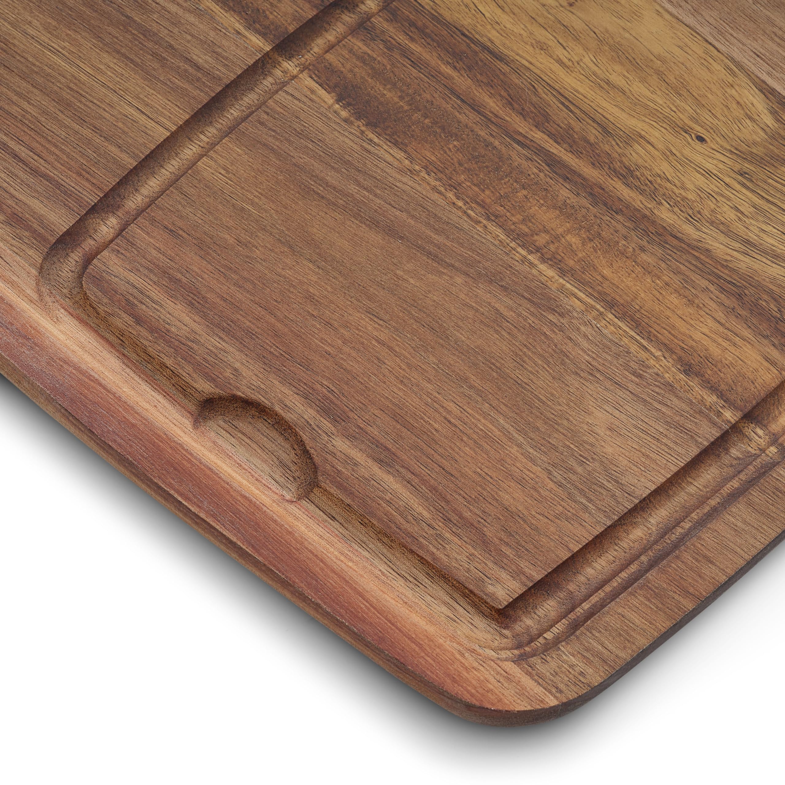 HexClad close-up of Acacia wood grain showcasing durable attractive finish