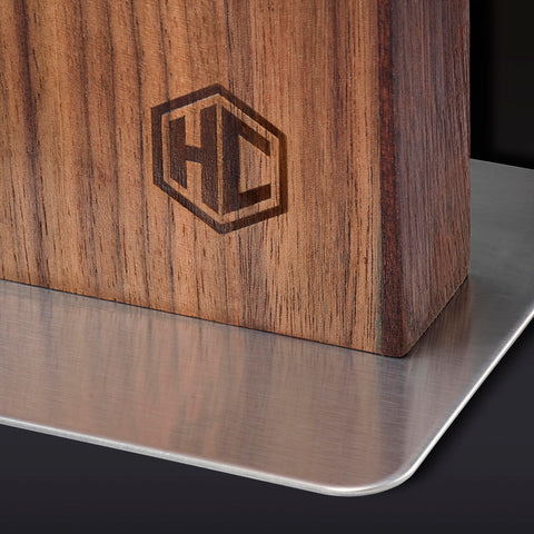 HexClad padded stainless-steel base detail showing slip-resistant stability