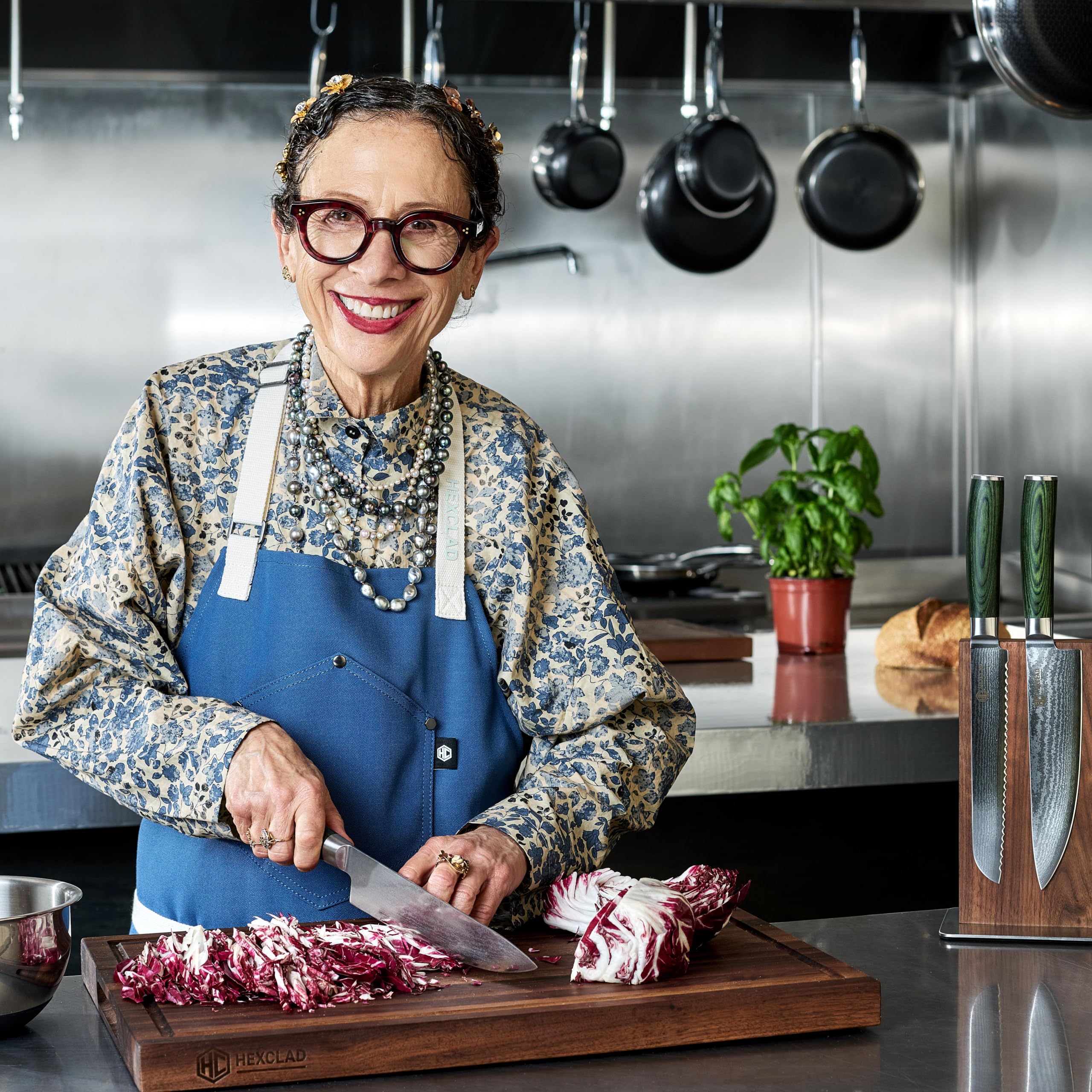 HexClad board on kitchen counter in lifestyle shot for stylish countertop appeal benefit