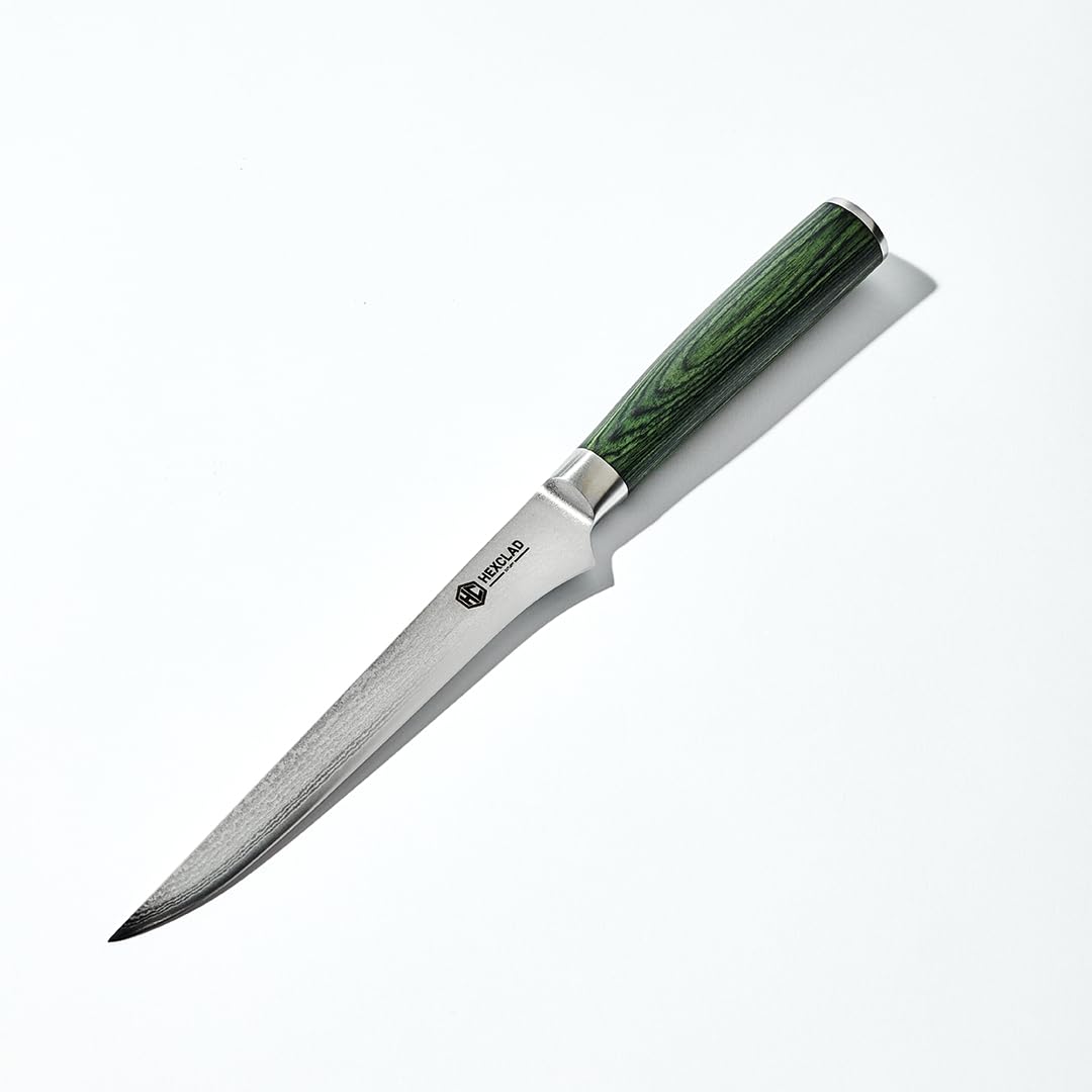 HexClad boning knife front view showing blade and handle for precise control