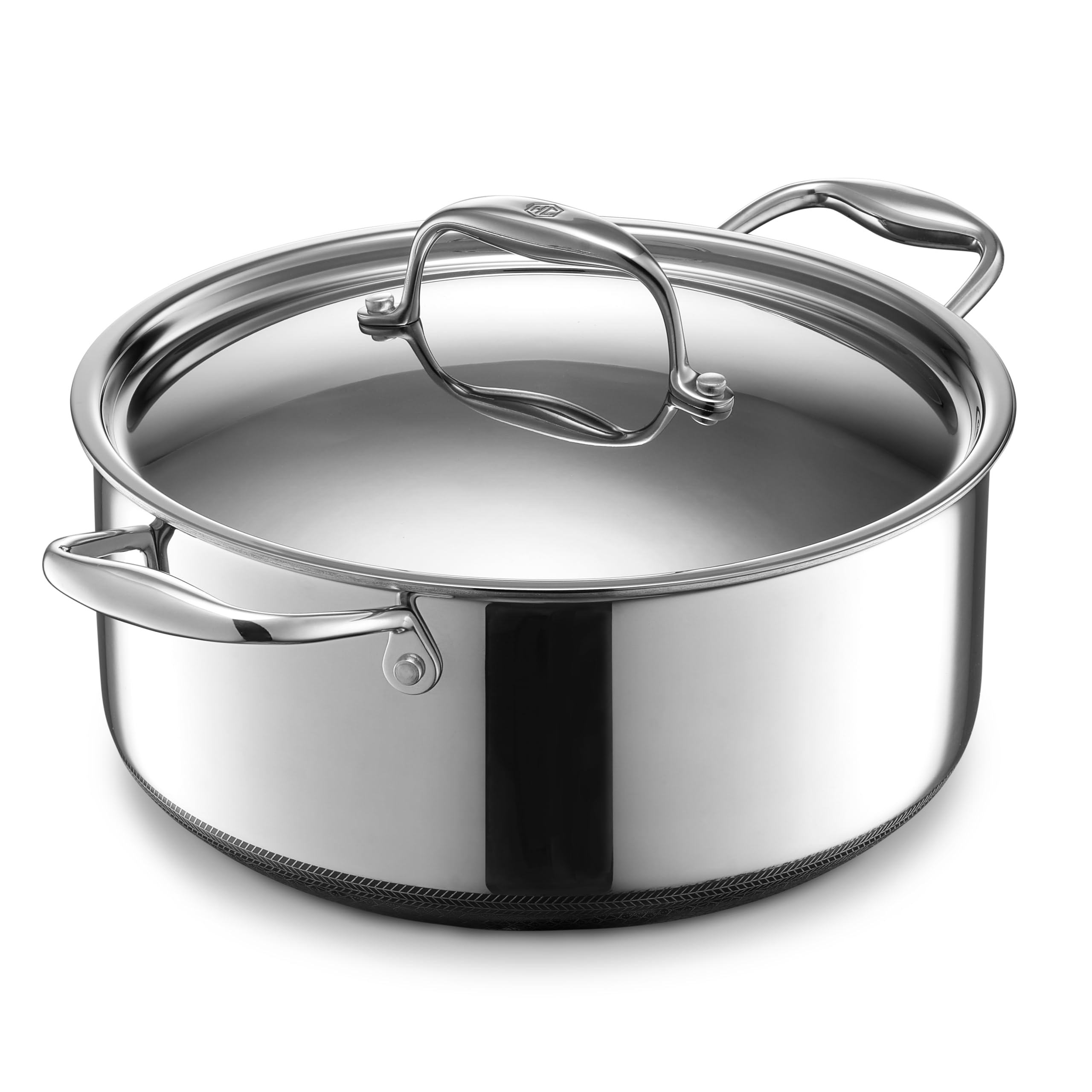 HexClad braiser front view showing shape and finish for durable cooking