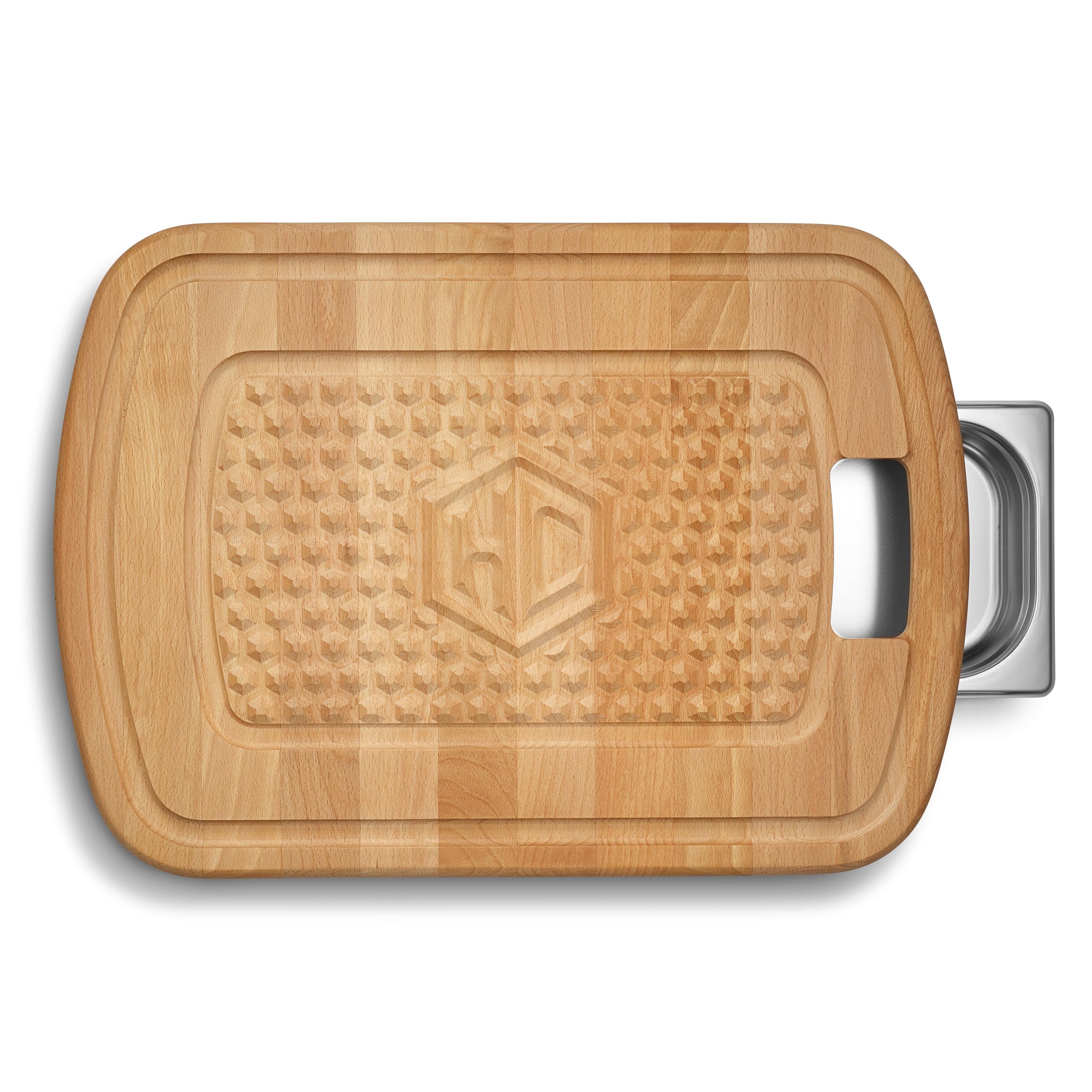 HexClad carving side hexagon texture stabilizes meat