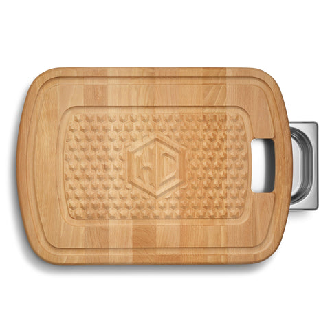 HexClad carving side hexagon texture stabilizes meat