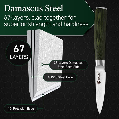 HexClad paring knife in hand scale showing compact control benefit