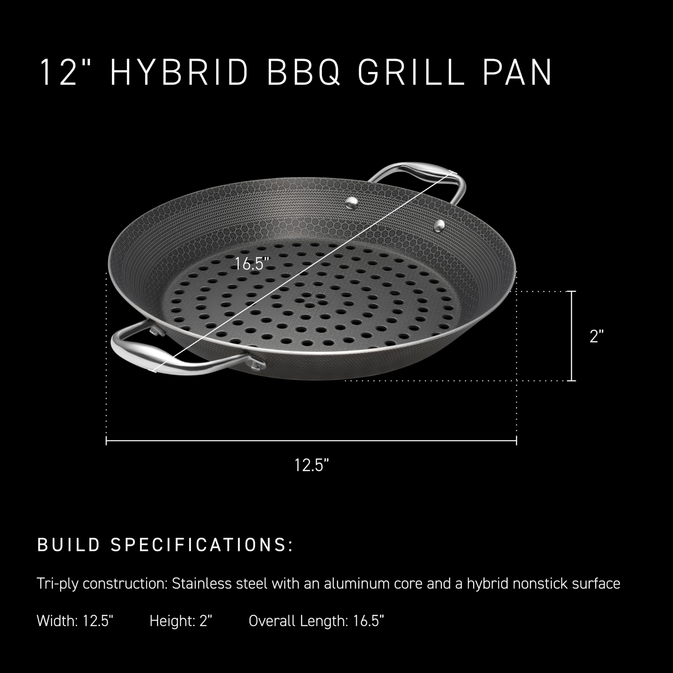 HexClad side profile showing 4-inch height, capacity and stability benefit