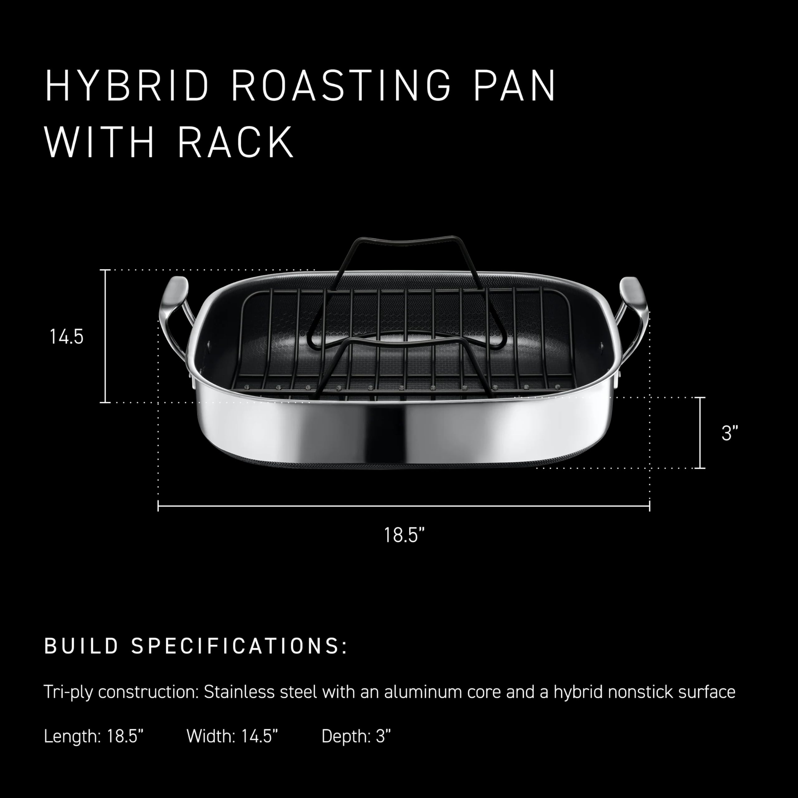 HexClad pan with rack and roasted turkey showing elevated airflow and crisping benefit