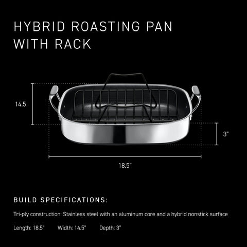 HexClad pan with rack and roasted turkey showing elevated airflow and crisping benefit