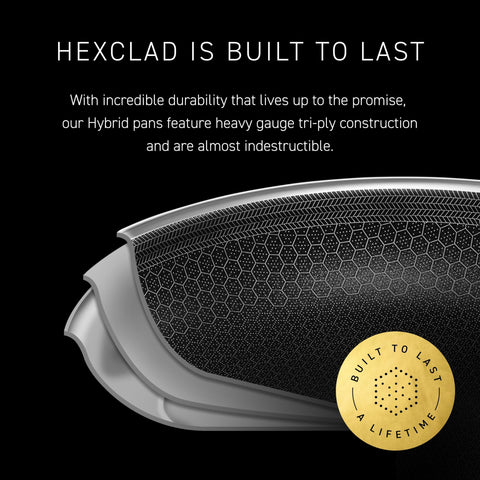HexClad side profile showing depth and sloped sides for large-capacity cooking