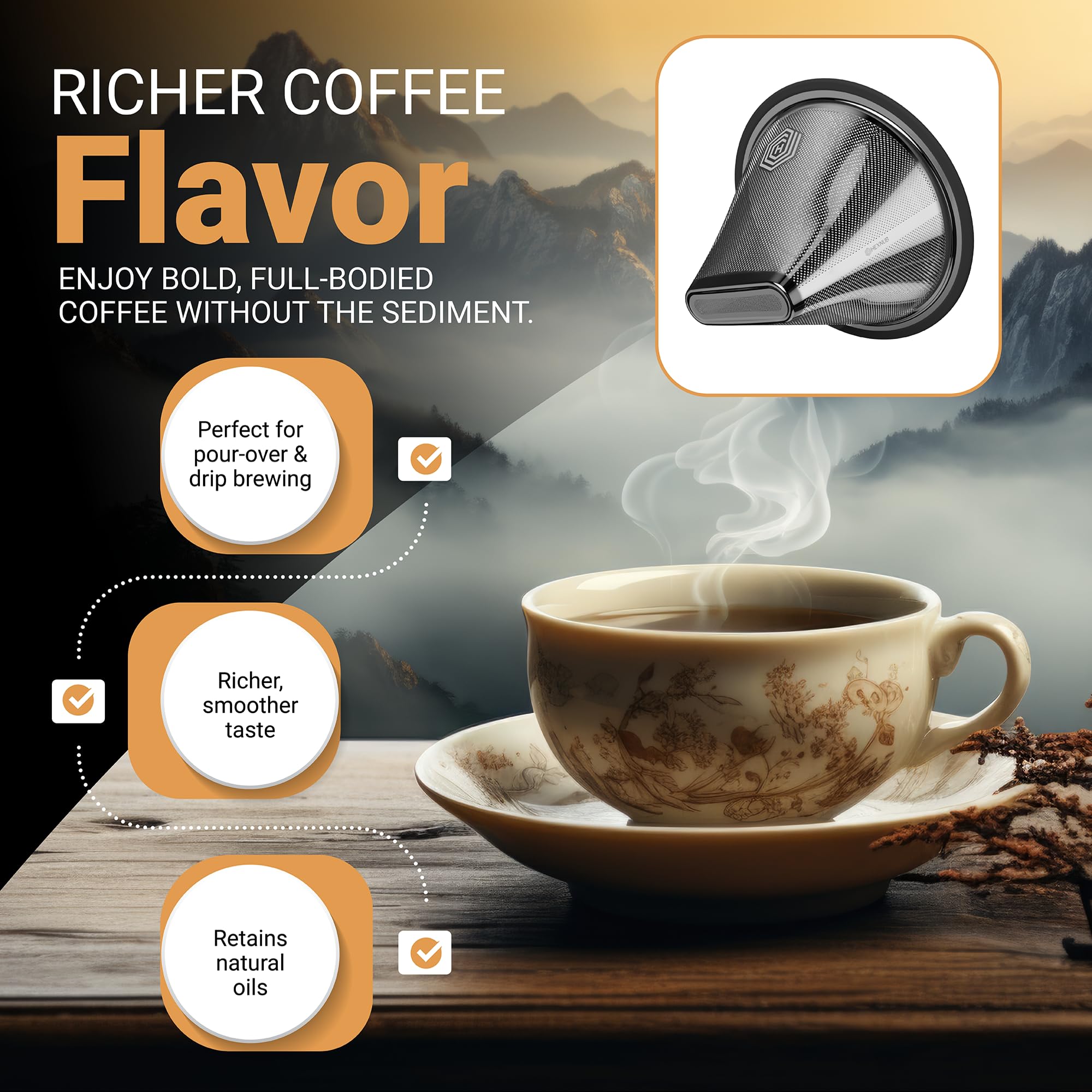 HEXNUB installed in Moccamaster brew basket demonstrating compatibility and easy brewing